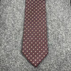 Christian Dior Monsieur Tie Red Geometric Allover 3 3/4" X 57 3/4" All Silk USA